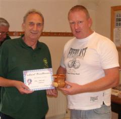 Tony presents Nick Adamek with a Commended certificate
